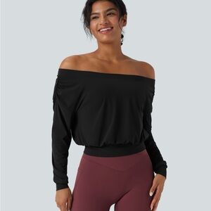HALARA Black Off-Shoulder Blouse